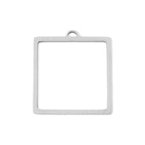 Silver Open Back Square Bezel Pendant