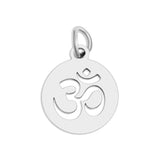 18K Gold PVD Stainless Steel "Om" Symbol Circle Pendant