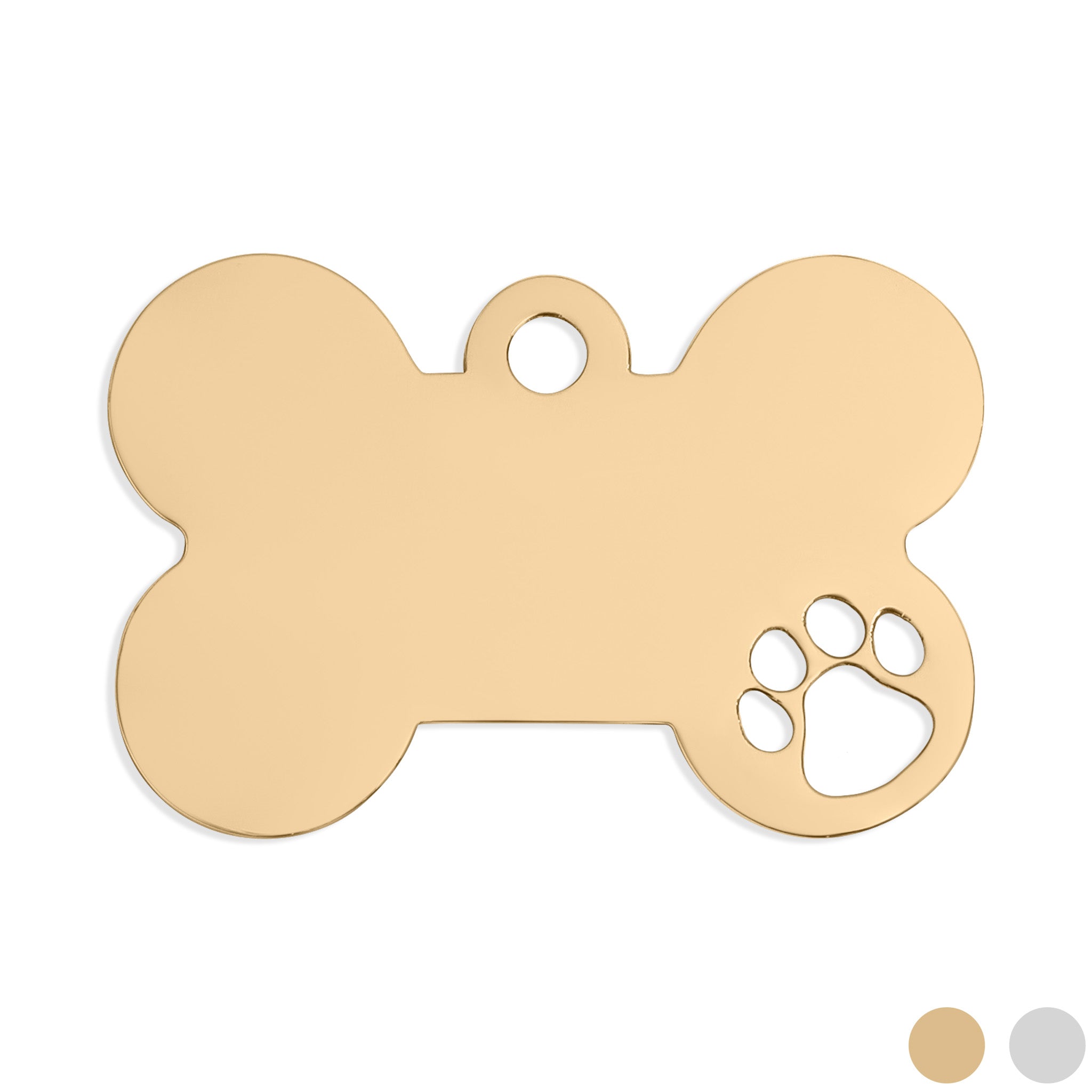 18K Gold PVD Paw Print Cutout Pet Tag Pendant