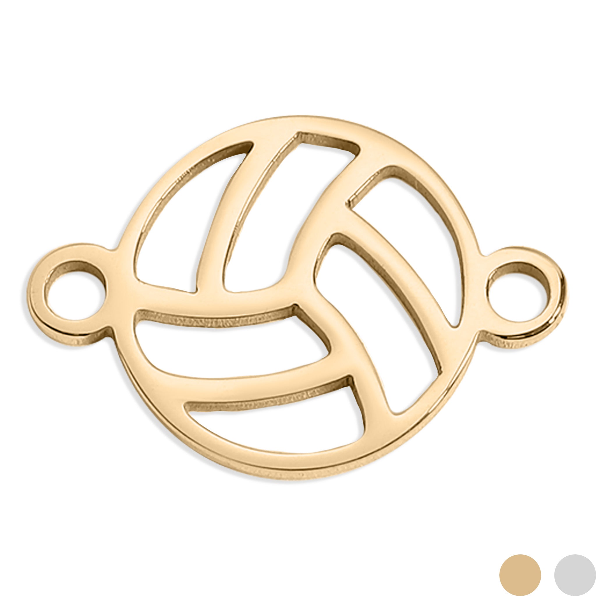 18K Gold PVD Stainless Steel Volley Ball Connector Charm / PDL0161