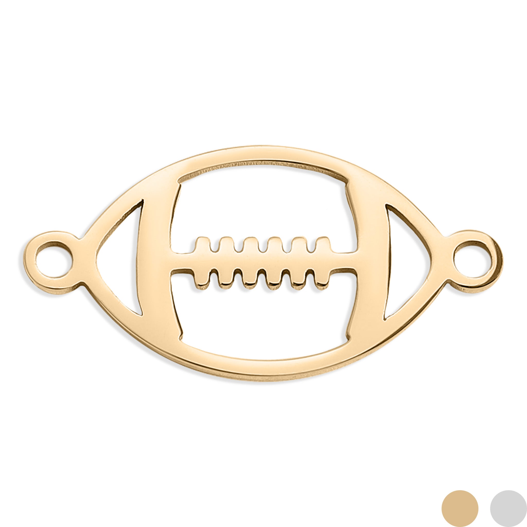 18K Gold PVD Stainless Steel Football Connector Charm / PDL0162