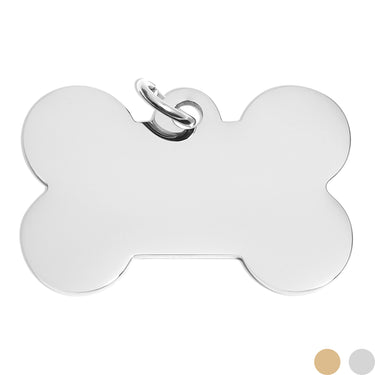 18K Gold PVD Large Blank Stainless Steel Dog Bone Tag