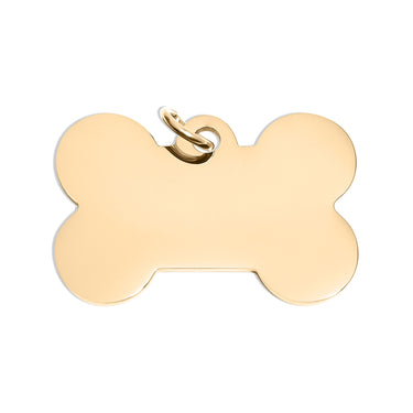 18K Gold PVD Blank Stainless Steel Dog Bone Tag