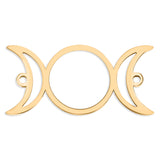 18K Gold Stainless Steel Triple Moon Goddess Connector Charm 