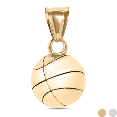 18K Gold Stainless Steel 3D Basketball Charm