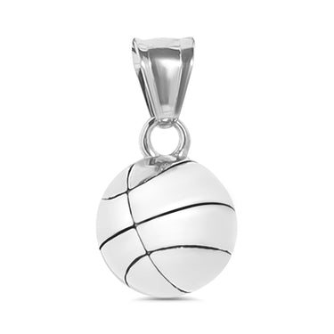 18K Gold Stainless Steel 3D Basketball Charm