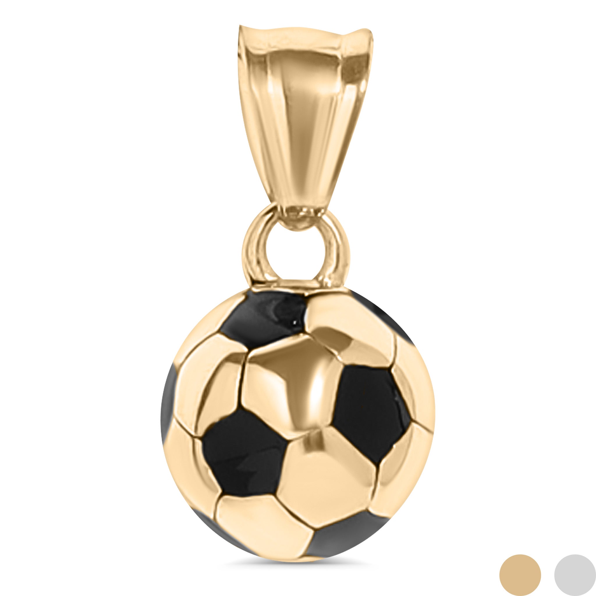 18K Gold Stainless Steel 3D Soccer Ball Charm