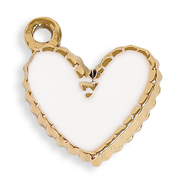 gold rimmed epoxy heart charm