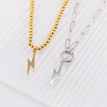 Gold and Silver Lightning Bolt Charms