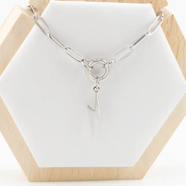 Silver Lightning Bolt Charm