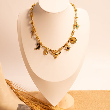 Western Charms on Hardware Chain Lecklace