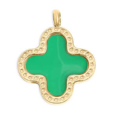 green lucky clover charm