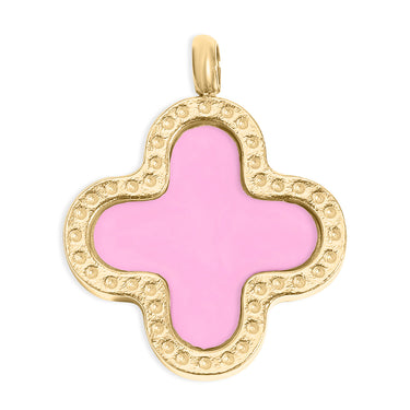 pink lucky clover charm