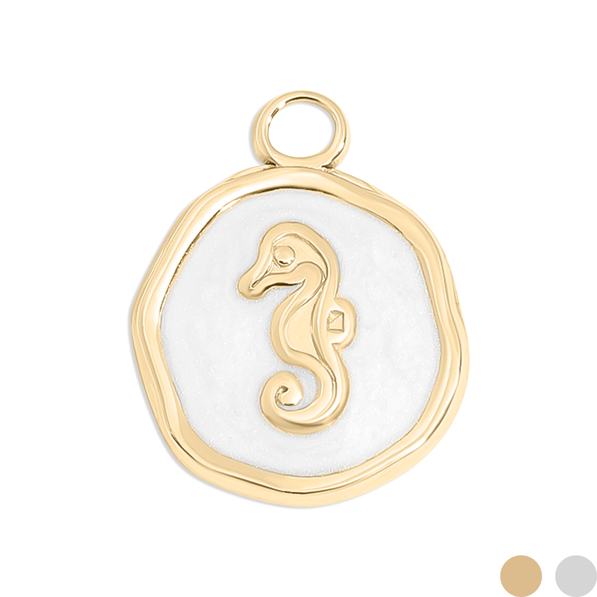 18K Gold PVD Seahorse Epoxy Charm