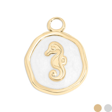 18K Gold PVD Seahorse Epoxy Charm 