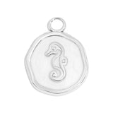 18K Gold PVD Seahorse Epoxy Charm Stainless Steel
