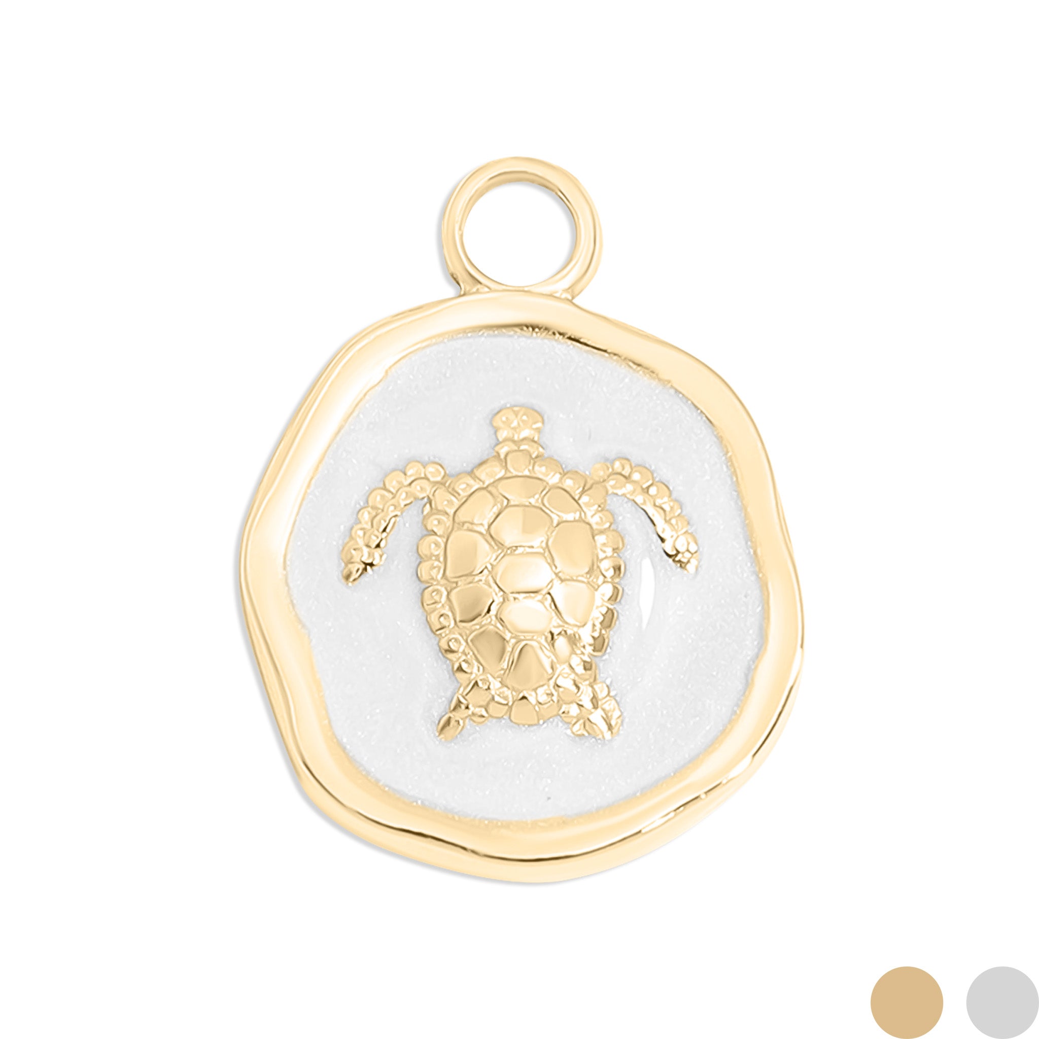 18K Gold PVD Sea Turtle Epoxy Charm