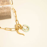 Turquoise Stone Horseshoe Charm