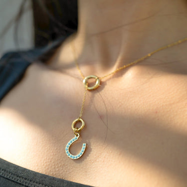 Turquoise Stone Horseshoe Charm