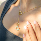 Turquoise Stone Horseshoe Charm