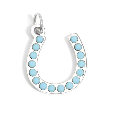 Turquoise Stone Horseshoe Charm