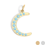 Turquoise Stone Moon Charm