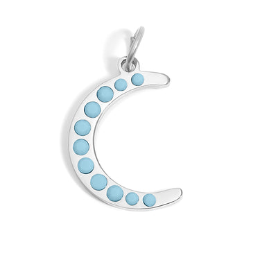 Turquoise Stone Moon Charm