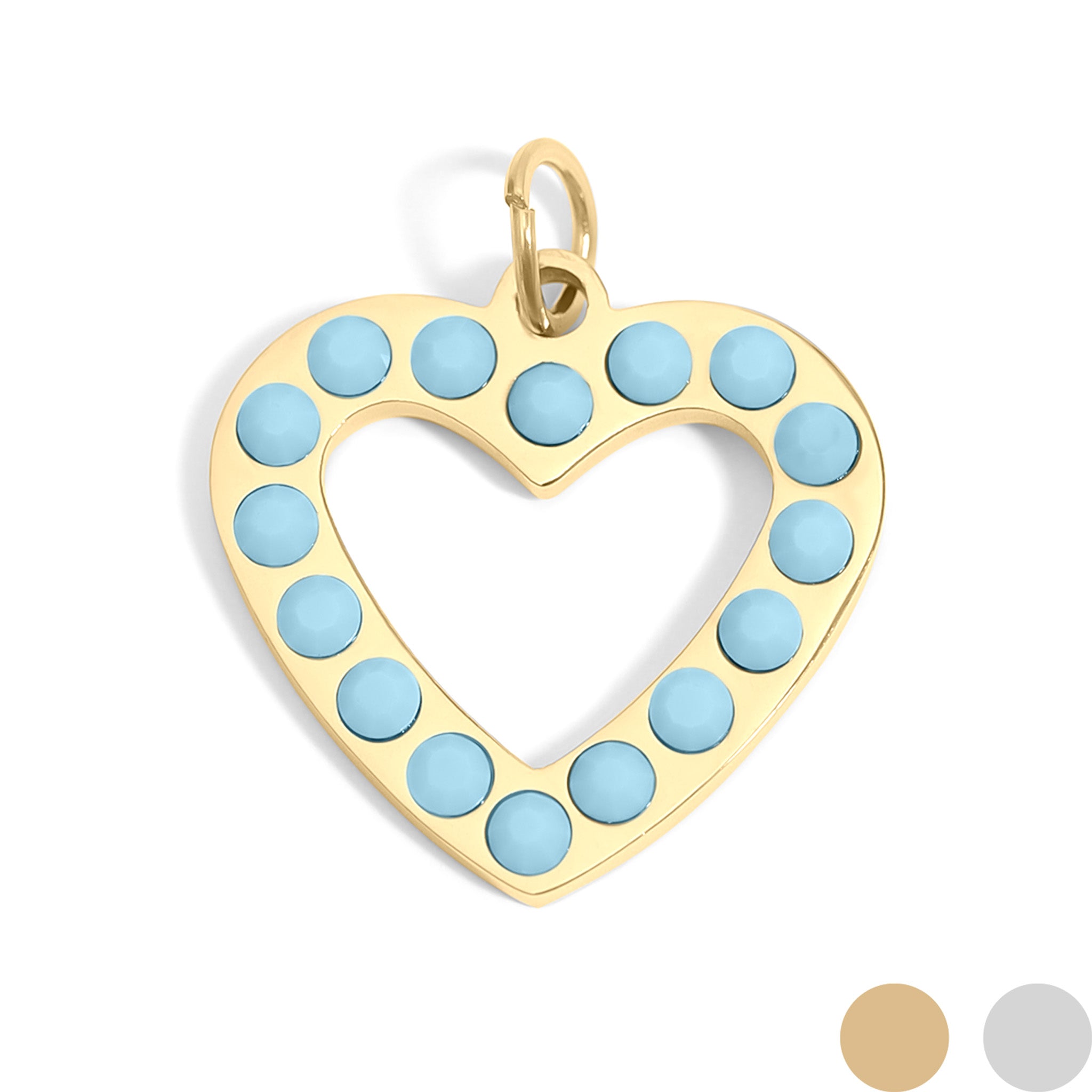 Turquoise Stone Heart Charm