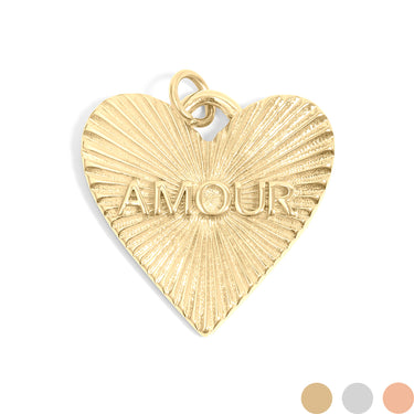 Sunburst Heart Amour Charm