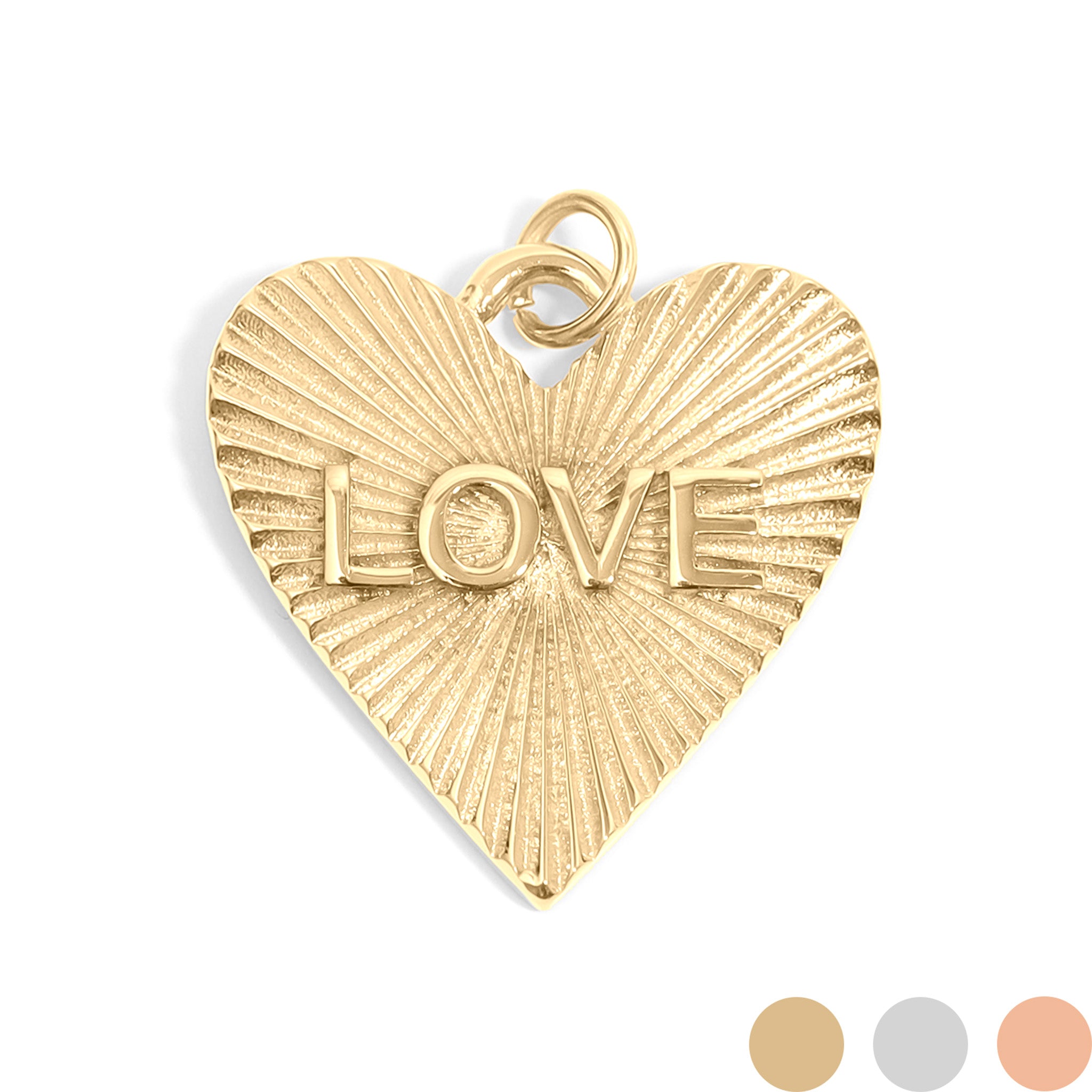 Sunburst Heart Love Charm