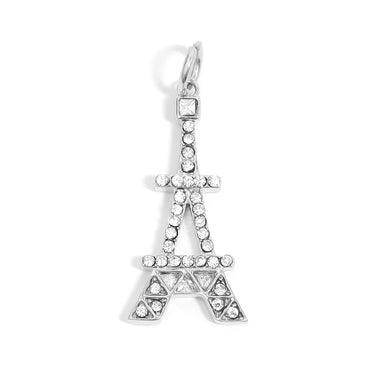 Eiffel Tower Charm with Rhinestones stainless