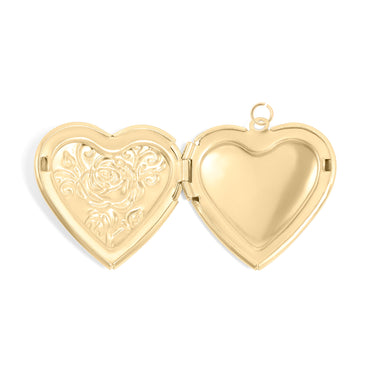 Heart Locket with Rose detail  open