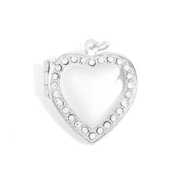 Heart Locket with Stones stainless steel