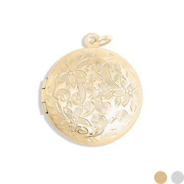 Round Floral textured Locket