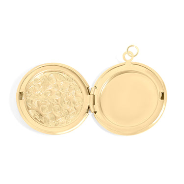 Round Floral textured Locket Open