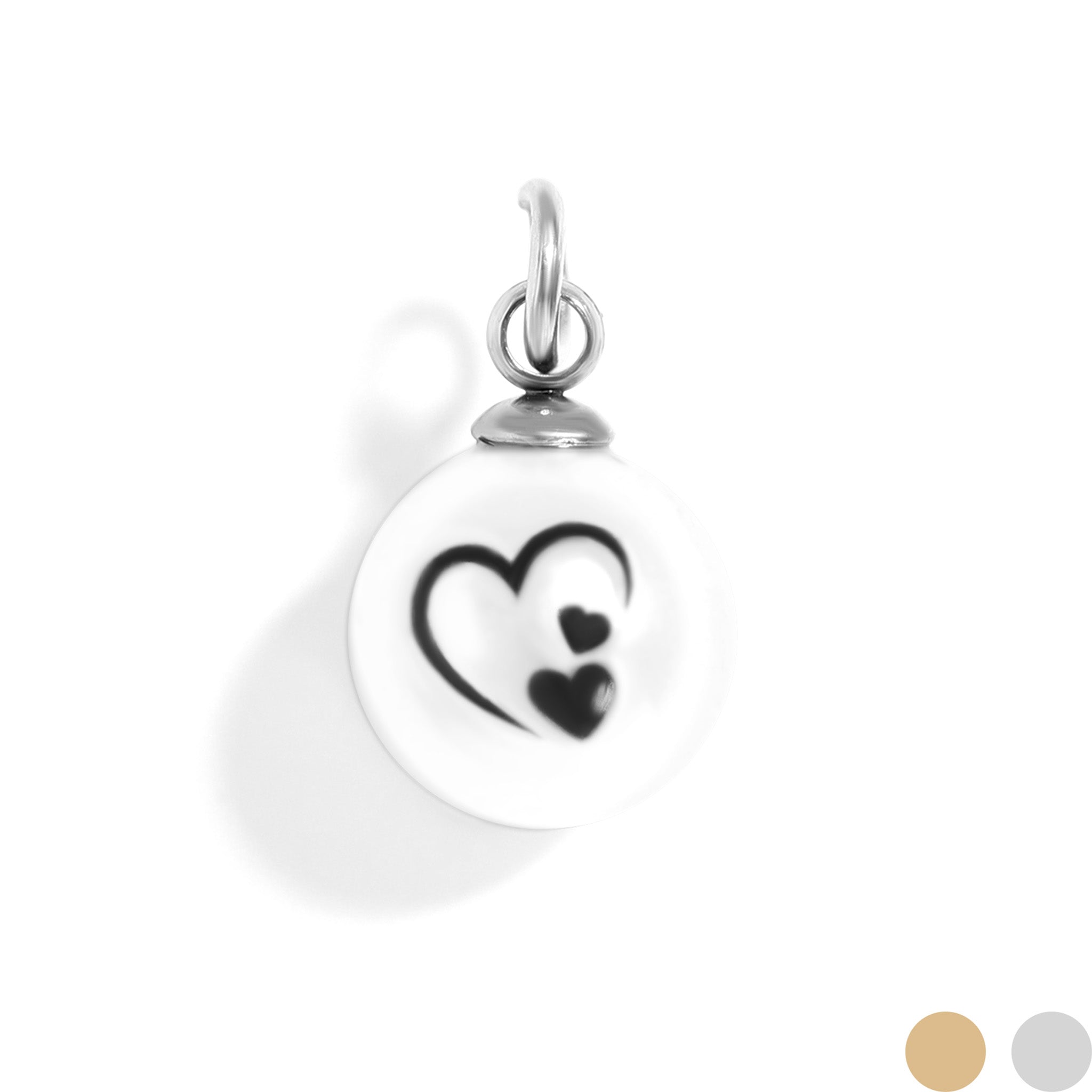 Printed Hearts Pearl Charm