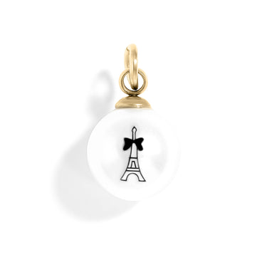 Eiffel Tower Printed Pearl Charm 