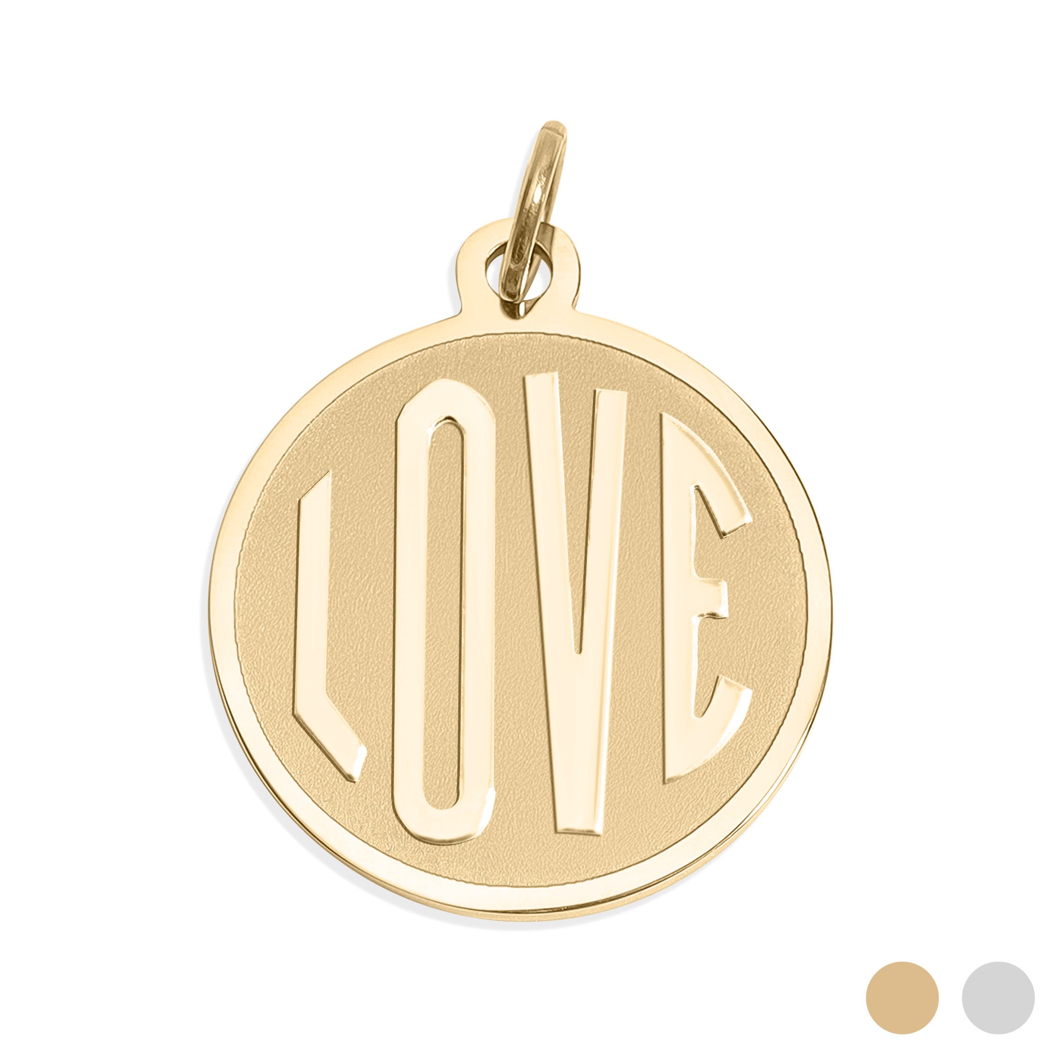 Stainless Steel Round Love Charm