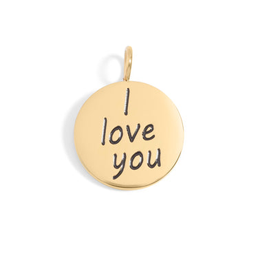 Steel I Love You Language Charm English