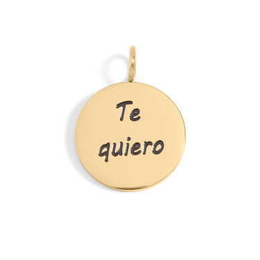 Steel I Love You Language Charm Spanish