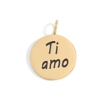 Steel I Love You Language Charm Italian