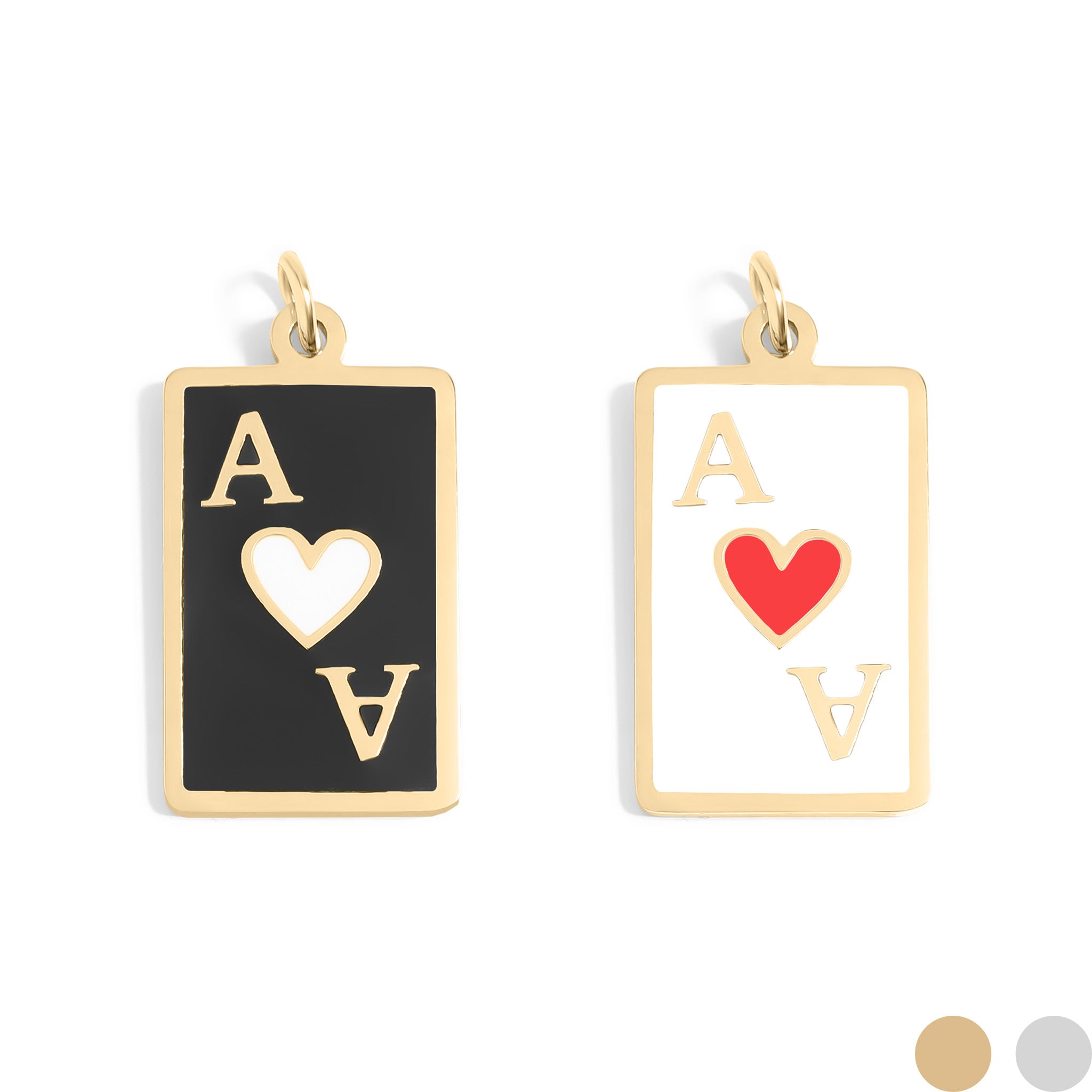 Ace of hearts playing card charm