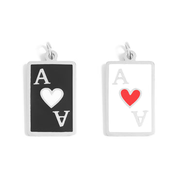 Ace of hearts playing card charm