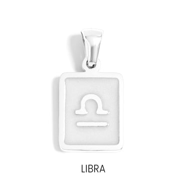 Zodiac Card Pendant Libra Silver