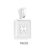 Zodiac Card Pendant Pisces Silver
