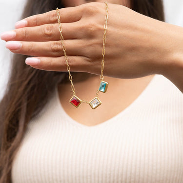  Emerald Birthstone Connector Charm 11mm