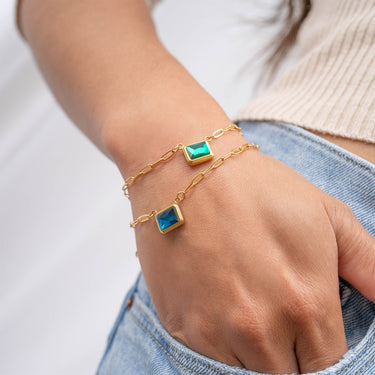 Emerald Birthstone Connector Charm 11mm