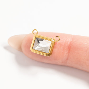 Birthstone Emerald Charm Connector scale