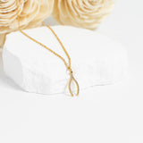 Rhinestone Wishbone Charm