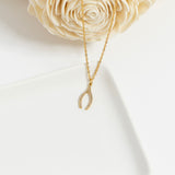 Rhinestone Wishbone Charm